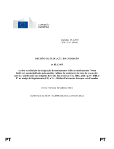 Bruxelas, 15.1.2015 C(2015)181 (final) DECISÃO DE EXECUÇÃO
