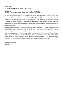 Transhipment a nível nacional MSC Portugal alcançou o milhão de