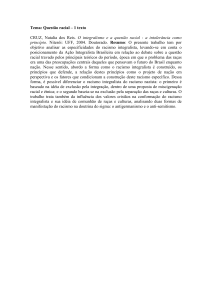 Tema: Questão racial – 1 texto CRUZ, Natalia dos Reis. O - PUC-SP