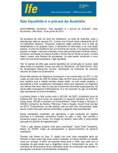 Gás liquefeito é o pré-sal da Austrália