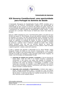 XIX Governo Constitucional - Associação Portuguesa de