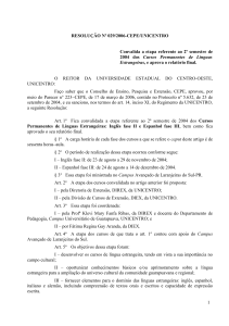 RESOLUÇÃO Nº 029/2006-CEPE/UNICENTRO Convalida a etapa