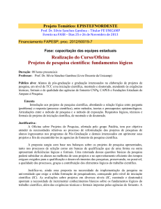 Oficina projetos de pesquisa 8h FASB Barreiras (Prof Dr Silvio