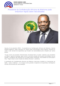Presidente da Confederação Africana de Atletismo pede endurecer