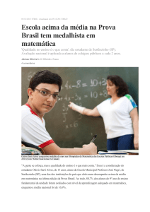 Escola acima da média na Prova Brasil tem medalhista em