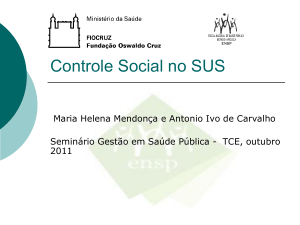 Controle Social no SUS - ECG / TCE-RJ