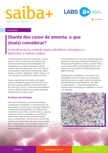 Diante dos casos de anemia, o que (mais) considerar?