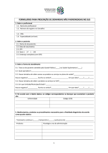 Formulário para prescrição de demandas não padronizadas no SUS
