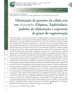 Eliminação de porções da célula-ovo em Anastrepha (Diptera