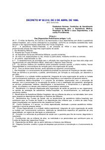 Decreto n° 92.512, de 02 de abril de 1986