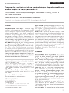Osteoartrite: avaliação clínica e epidemiológica de pacientes idosos