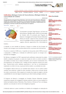 Gulbenkian distingue Centro de Neurociências e Biologia Celular