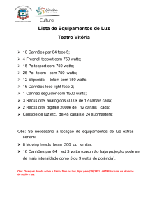 Lista de Equipamentos de Luz Teatro Vitória