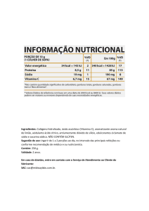 Ingredientes: Colágeno hidrolisado, ácido ascórbico (Vitamina C