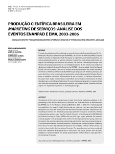 produção científica brasileira em marketingde serviços
