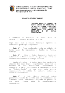 Projeto de Lei 010/2017 - Câmara de Vereadores de Santo Amaro