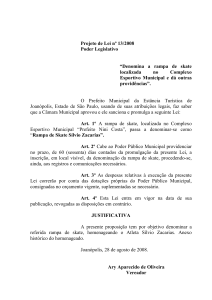 Projeto de Lei nº 13/2008 Poder Legislativo “Denomina a rampa de