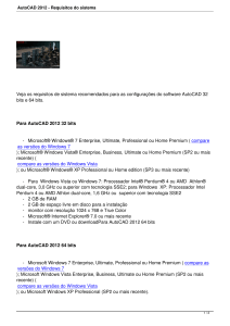 AutoCAD 2012 - Requisitos do sistema
