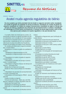 Anatel muda agenda regulatória do biênio - Sinttel-ES