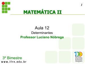 Aula 12 _ Determinantes - Professor Luciano Nóbrega