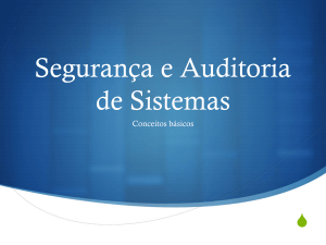 Segurança e Auditoria de Sistemas