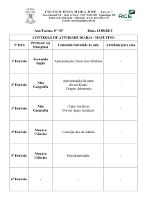 Data: 13/08/2015 CONTROLE DE ATIVIDADE DIÁRIA