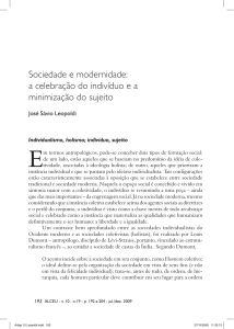 Sociedade e modernidade: a celebração do indivíduo e a