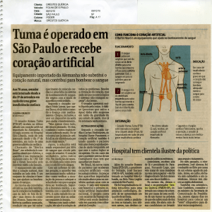 Tuma é operado em São Paulo e recebe coração artificial