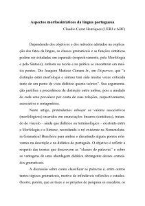 Aspectos morfossintáticos da língua portuguesa