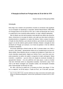 A Recepção de Brecht em Portugal antes de 25 de Abril de