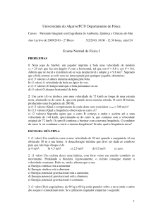Universidade do Algarve/FCT/ Departamento de Física Exame