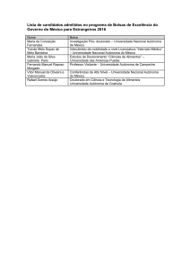 Lista de candidatos admitidos no programa de Bolsas de
