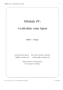 Módulo IV: λ-calculus com tipos