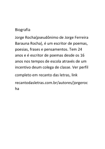 Biografia Jorge Rocha(pseudônimo de Jorge Ferreira Barauna