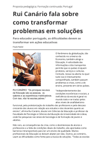 Rui Canário fala sobre como transformar problemas em soluções