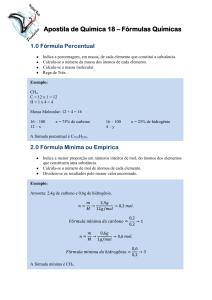 Apostila de Química 18 – Fórmulas Químicas