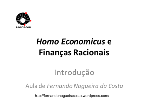 Homo Economicus e Finanças Racionais