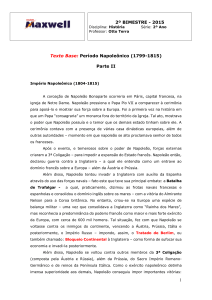 2º BIMESTRE - 2015 1 Texto Base: Período Napoleônico (1799