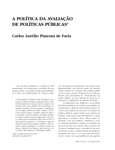 FARIA-2005-A Politica de Avaliaçao de Politicas Publicas