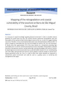 Mapping of the retrogradation and coastal vulnerability of the seashore at Barra de São Miguel County, Brazil