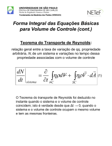 Aula10 Teorema do tranporte de Reynolds FFenômenos de Transportes