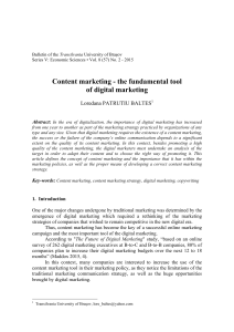 Content marketing - the fundamental tool of digital marketing