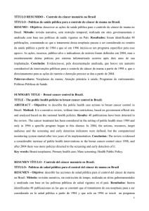 Políticas de saúde pública para o controle do câncer de