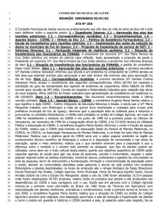 conselho municipal de saúde - Prefeitura Municipal de Foz do Iguaçu