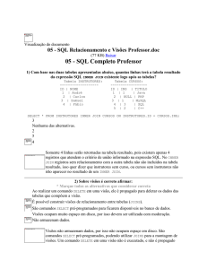 05 - SQL Relacionamento e Visões Professor