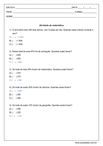 Atividade de matemática: Porcentagem – 4º ou 5º ano