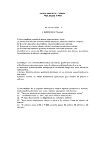 LISTA DE EXERCÍCIOS – QUÍMICA PROF. NILSON 9o ANO