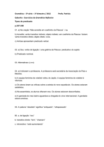 Gramática – 3ª série – 1º bimestre / 2012 Profa. Patrícia Gabarito