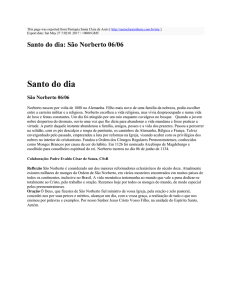 Santo do dia: São Norberto 06/06 : Paróquia Santa Clara de Assis