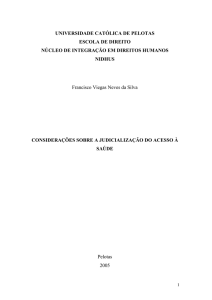 Da Judicialização do Acesso à Saúde